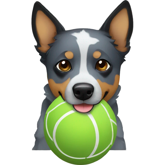 Blue heeler with ball emoji