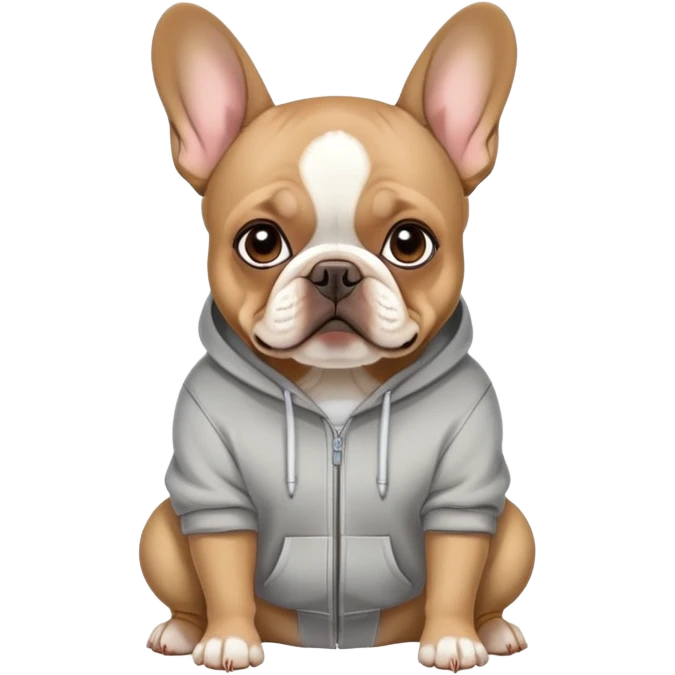 Frenchie wearing hoodie emoji