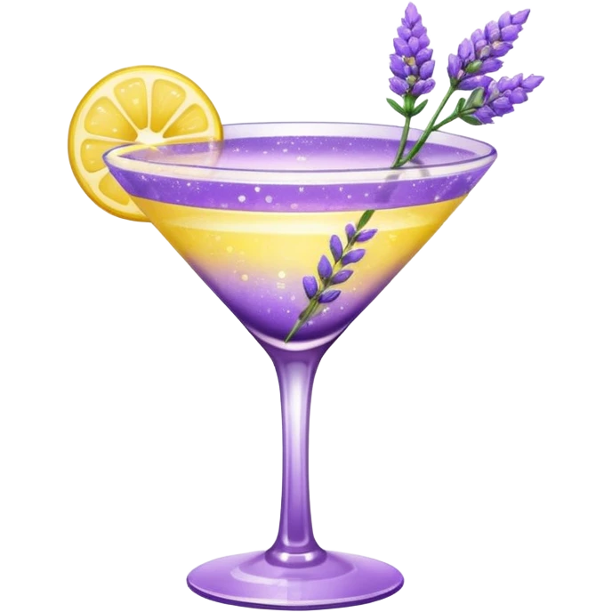 Lavender Yellow Gradient Glitter Cocktail Lavender Flower emoji