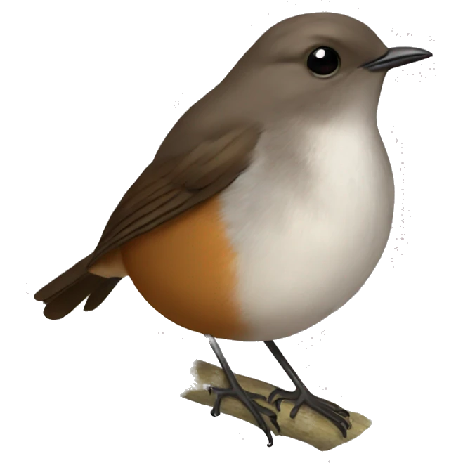 brown robin with white belly emoji