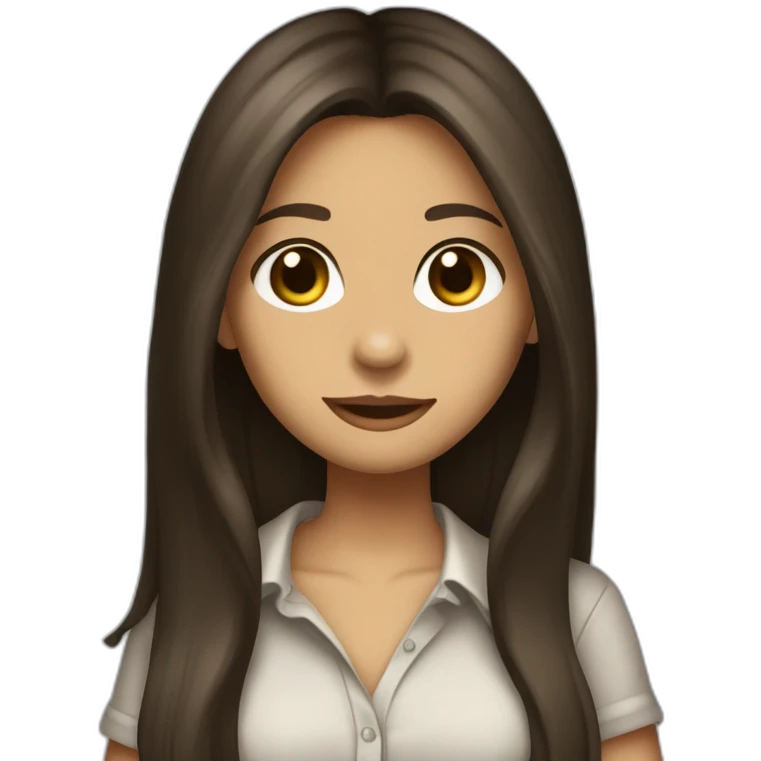 Elena Gilbert with long hair and a ribbed button-down t-shirt emoji