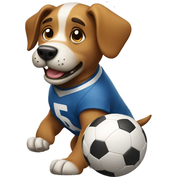 dog playing football emoji
