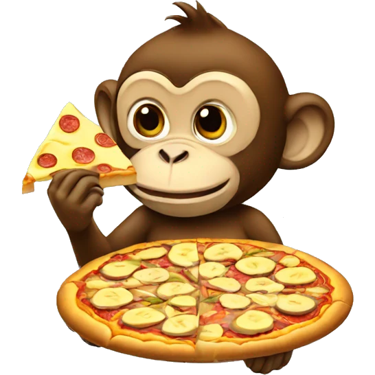 Monkey eating banana pizza  emoji