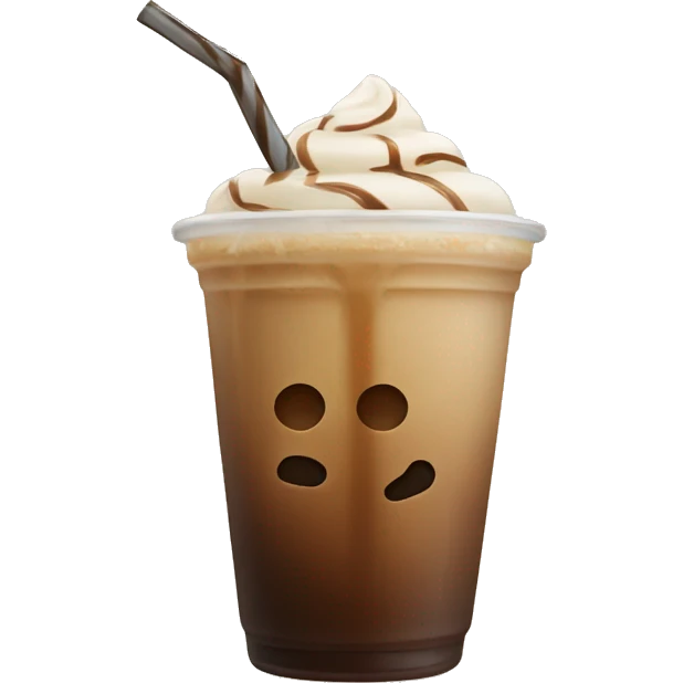 iced coffee with beige straw emoji