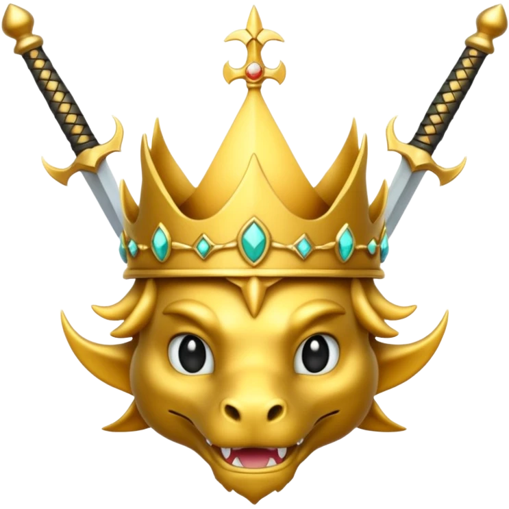 crown with swords and gold dragons  emoji