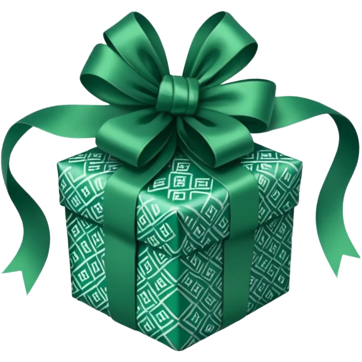 a green (#00ff33) christmas gift. emoji