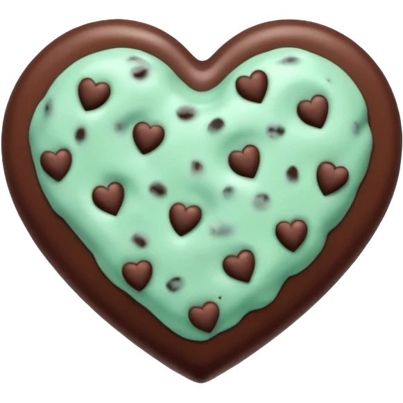 Mint chocolate chip heart emoji