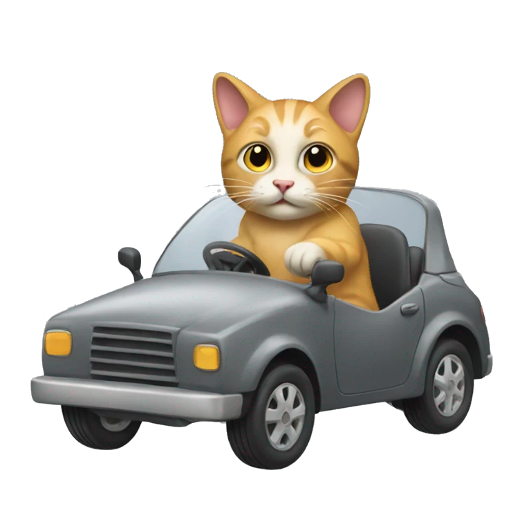 cat driving a car emoji