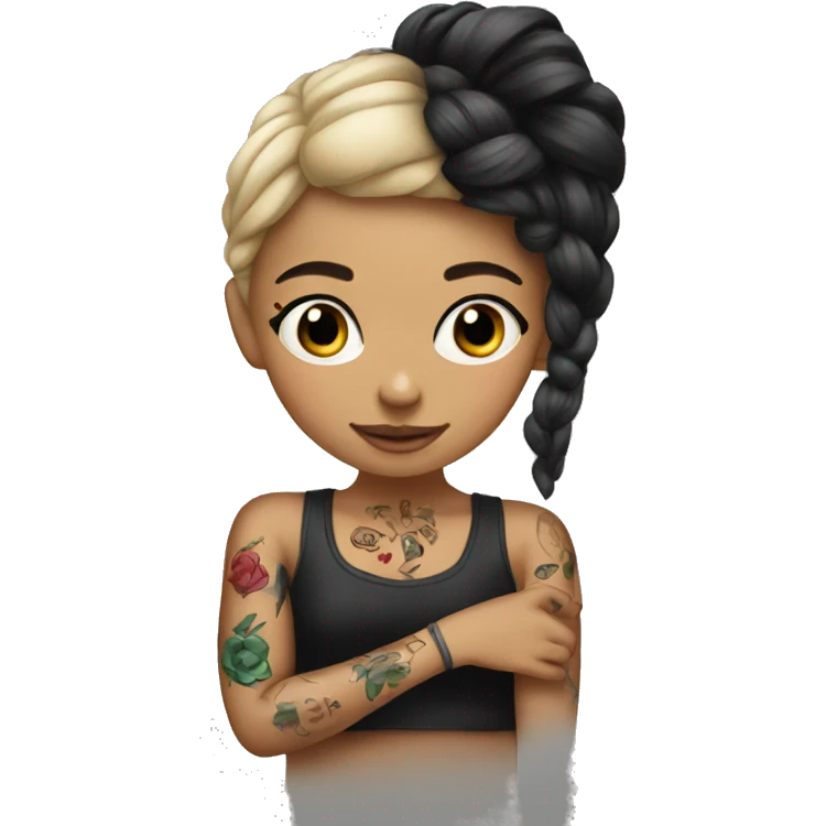 Girl getting a tattoo  emoji