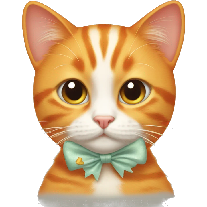 Orange cat with bows emoji