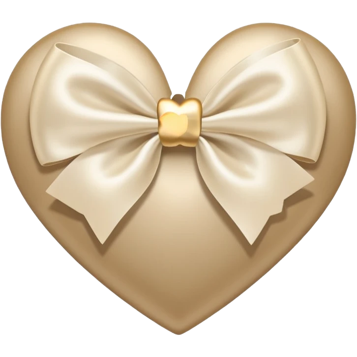 white heart with beige bow emoji