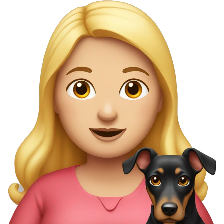 overweight lady with sausage dog emoji