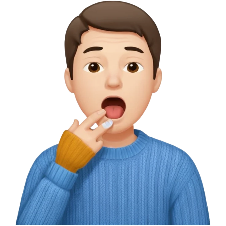 yawning man in sweater emoji