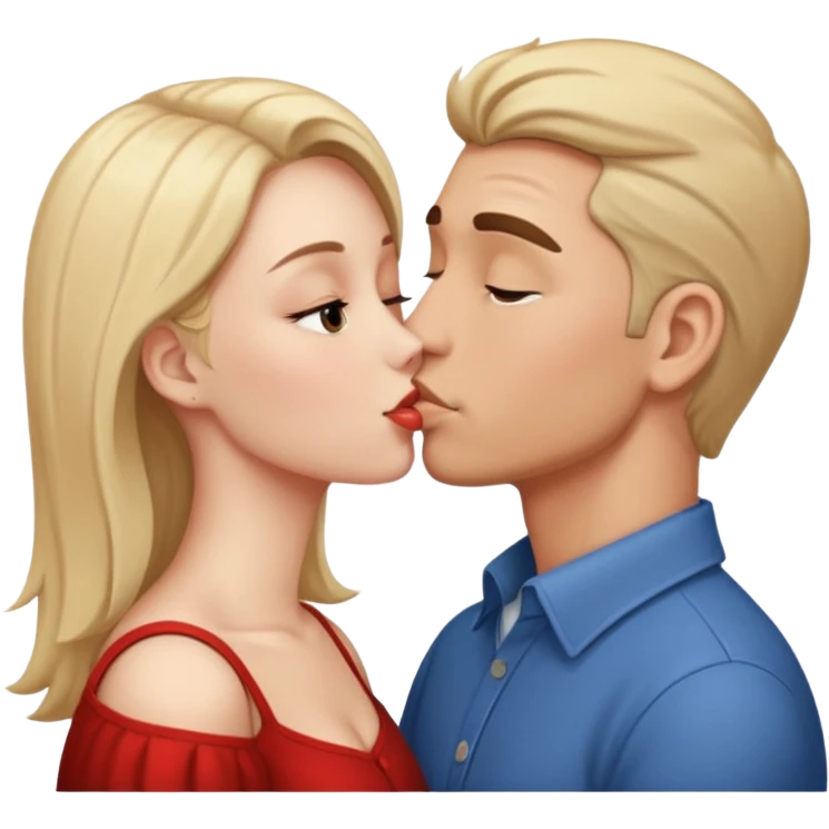 Man kissing a woman emoji