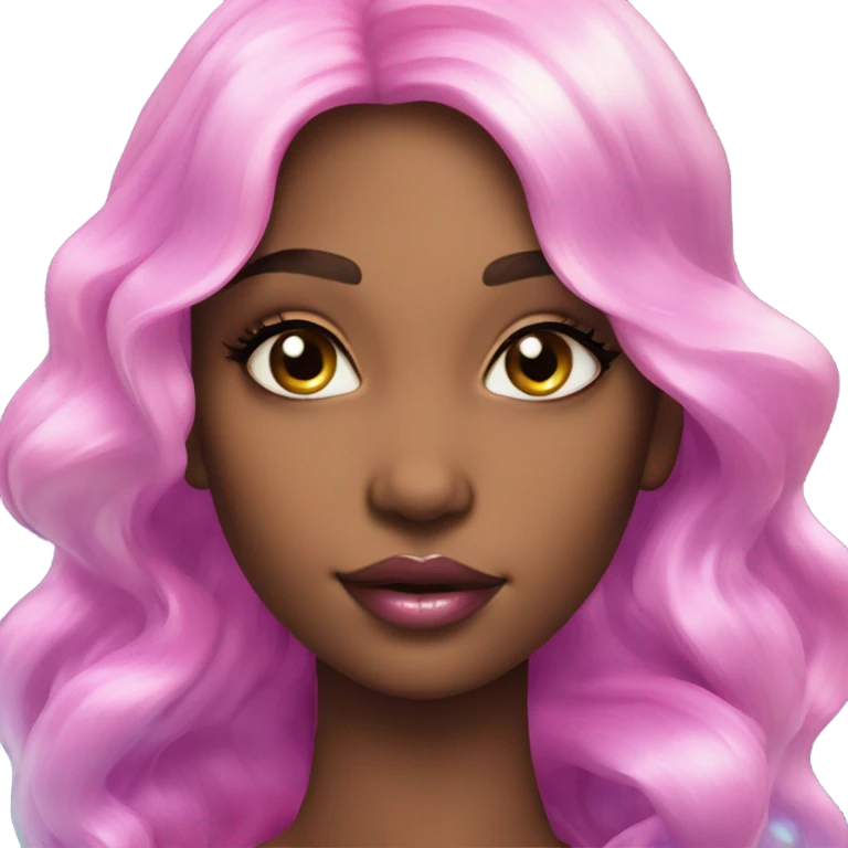 mermaid, model, magical, pink lips, iridescent, mystical, shiny, holographic, highlights, scales  emoji