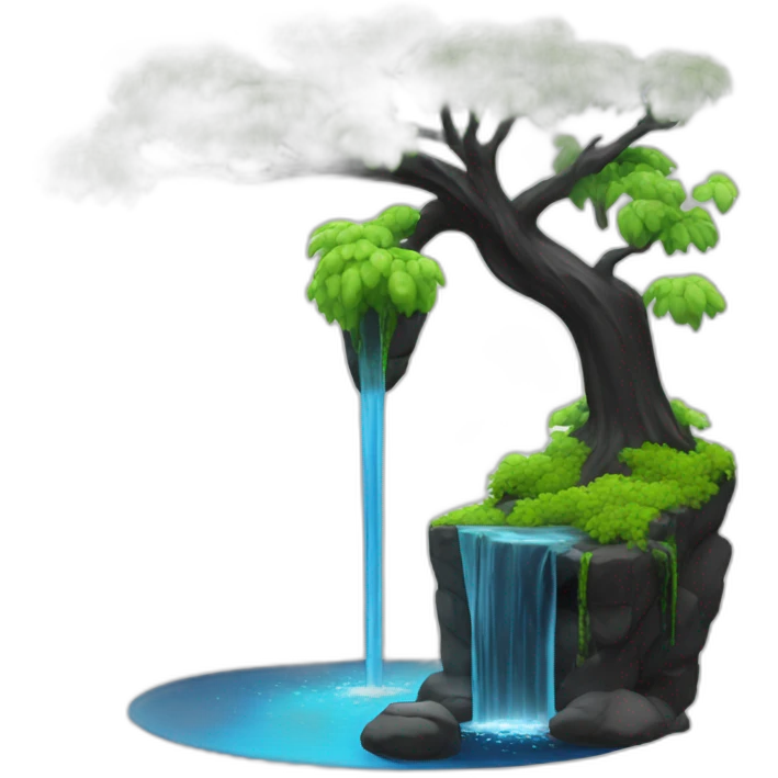 water spring with black crystal 2.5D emoji