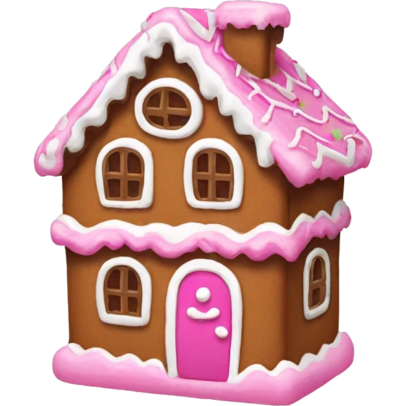 A pink gingerbread house emoji