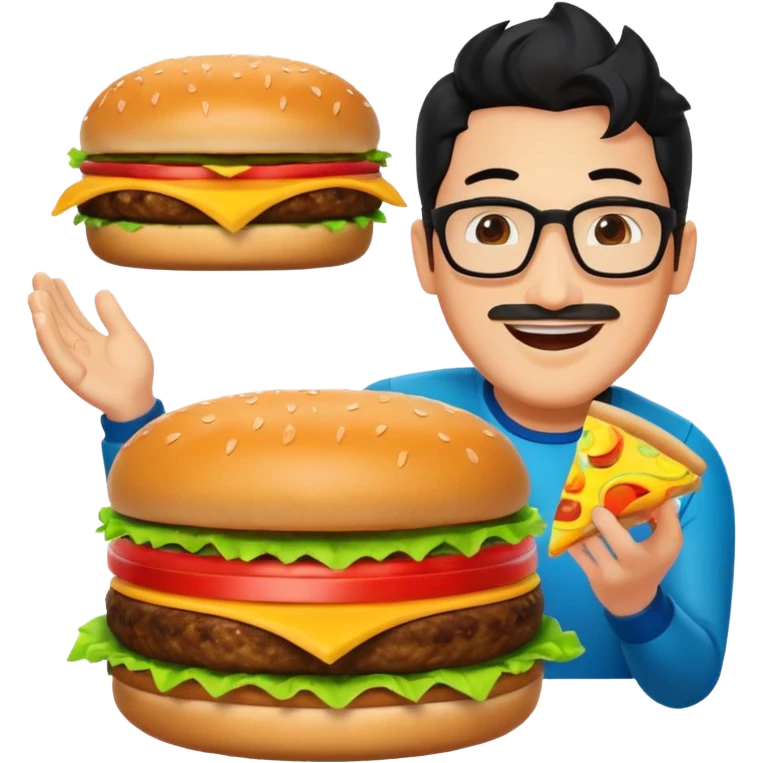 skibidi fish rizzing up markiplier on a cheeseburger emoji