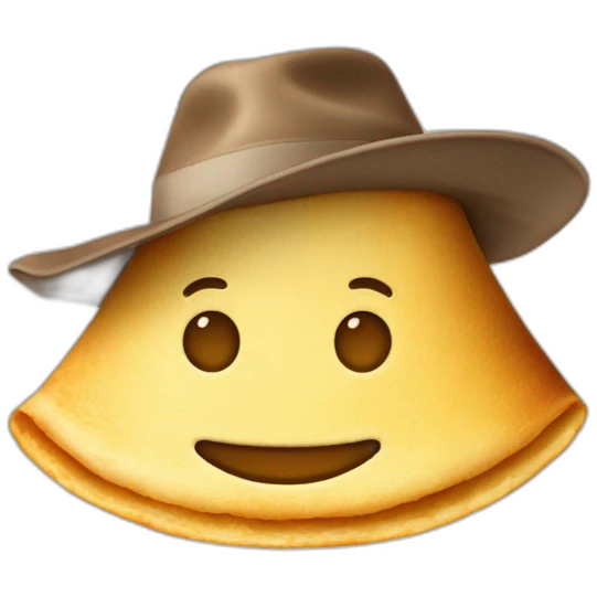 Crêpe avec un chapeau emoji