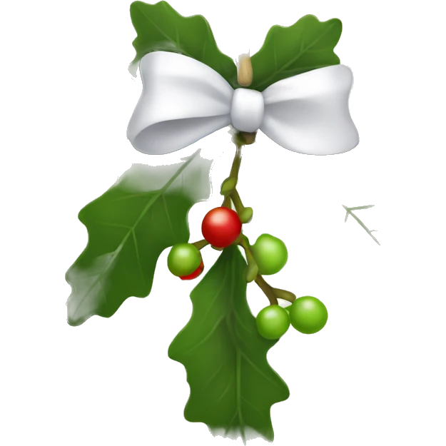 Hanging mistletoe with white bow emoji