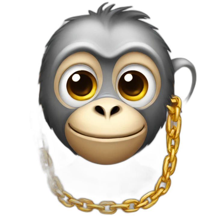 monkey with card shaped chain emoji