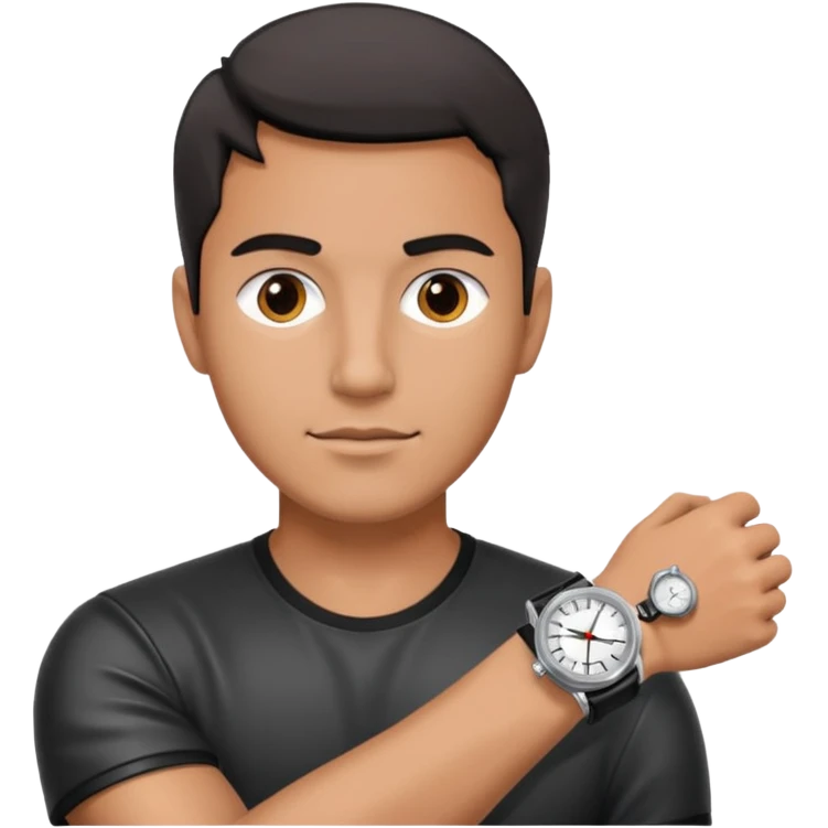 Male with wrist watch on right hand emoji