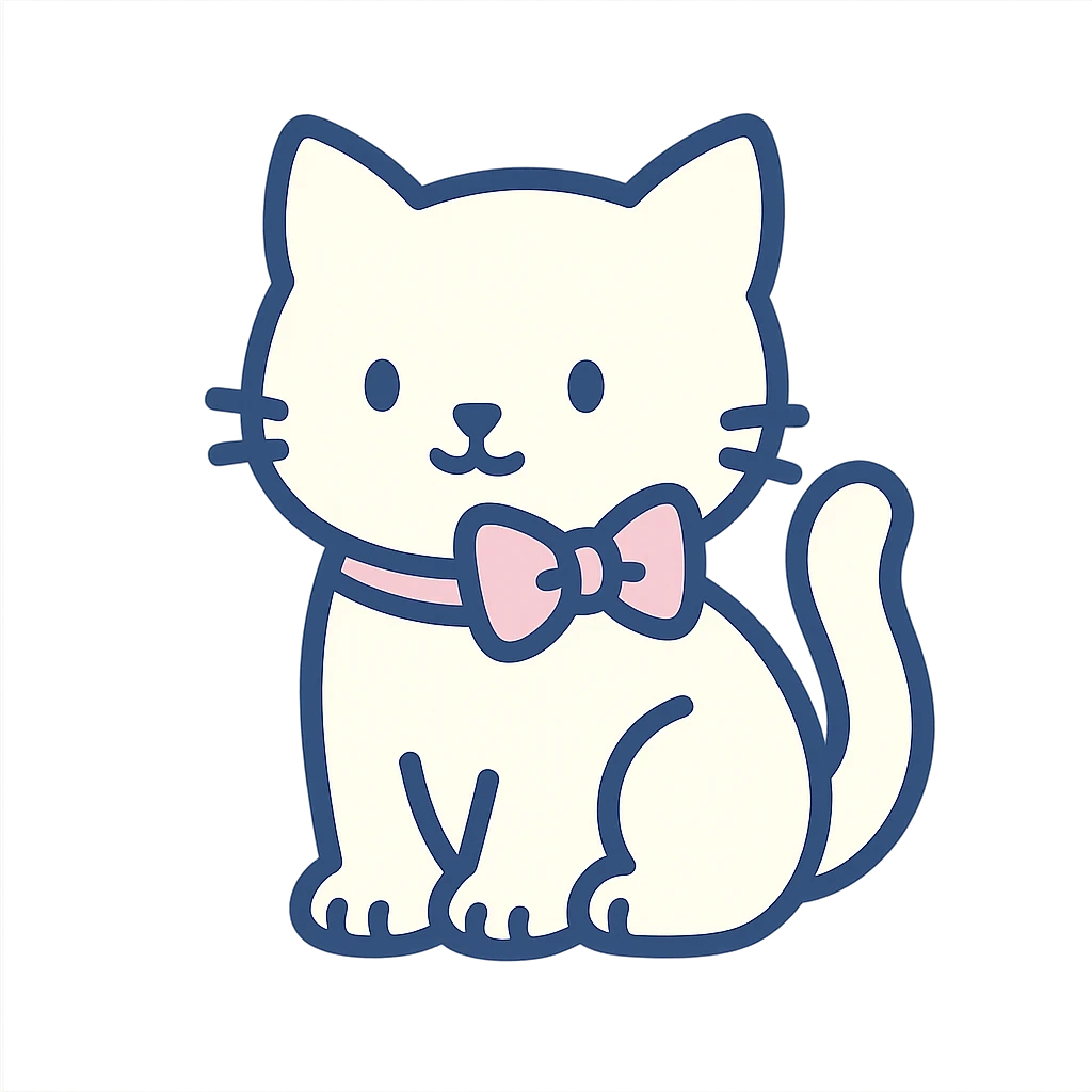 cute fluffy white kitten with a light pink bow emoji