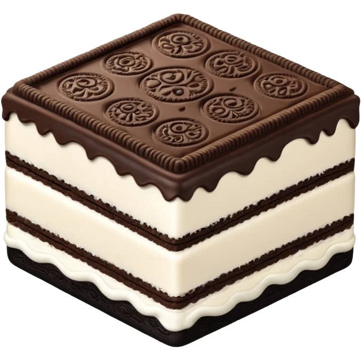 oreo cake square shape slim layer emoji