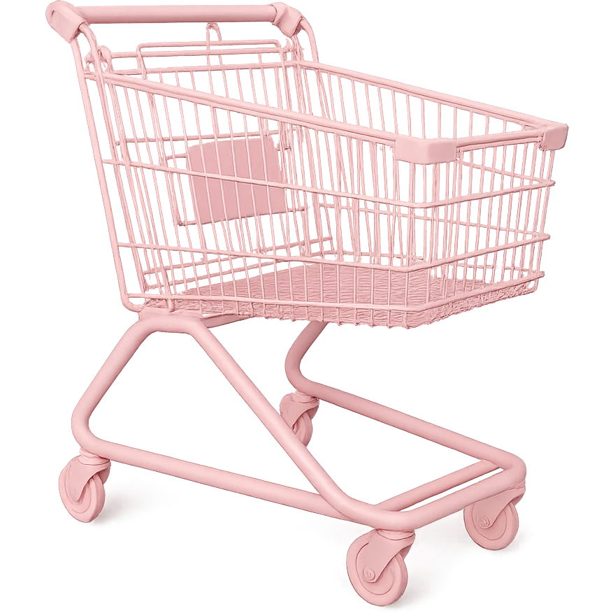 pink shopping cart, variation 2 emoji
