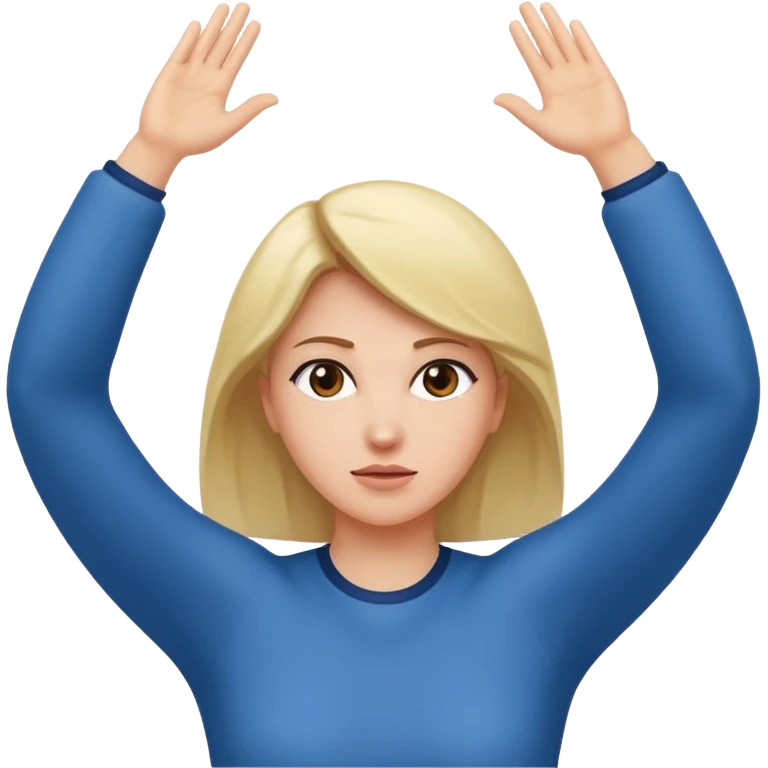 woman backing down from argument with arms up WITH NIPPLES emoji