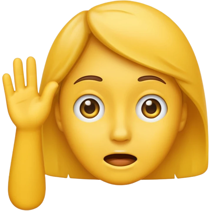 emoji slightly waving with an anxious face emoji