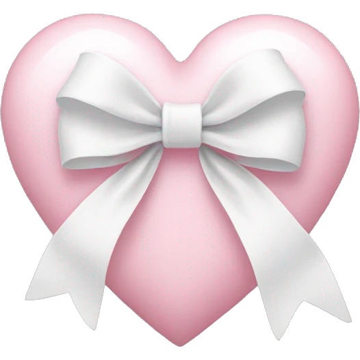 Pastel pink heart with white bow emoji