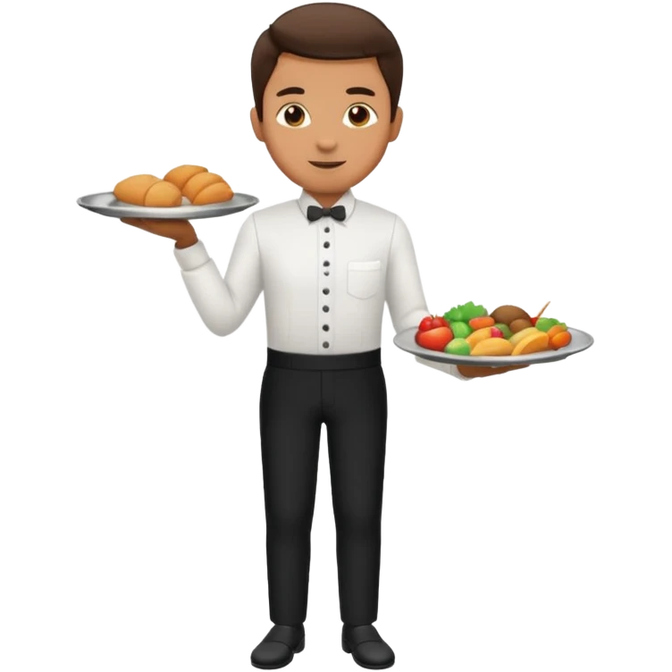 a waiter with a tray emoji