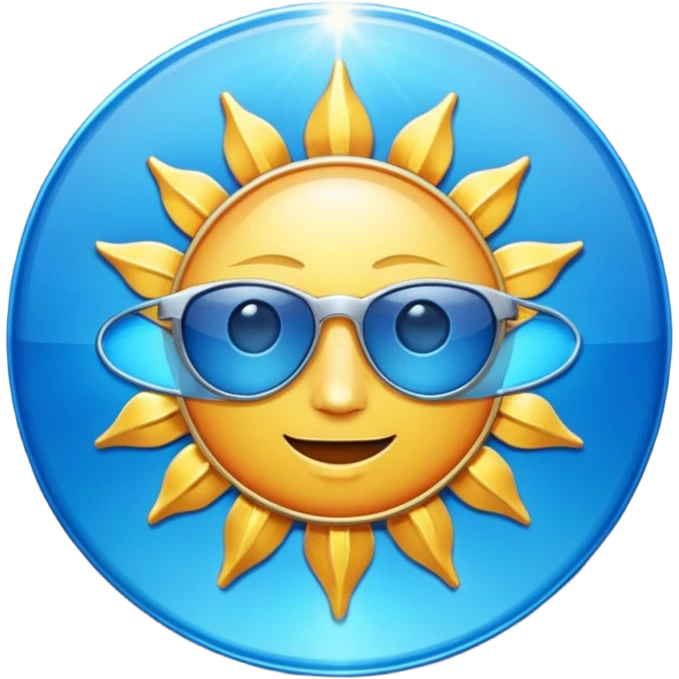 Verified badge with the body of a Sun ☀️ make the color blue and make sure they is no cartoon in it emoji
