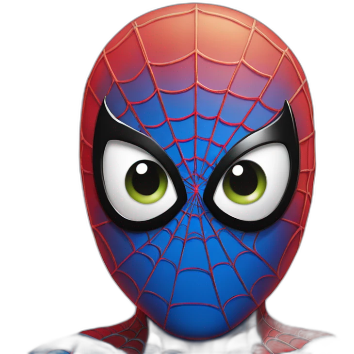 Blue gradient spider man, white eye emoji