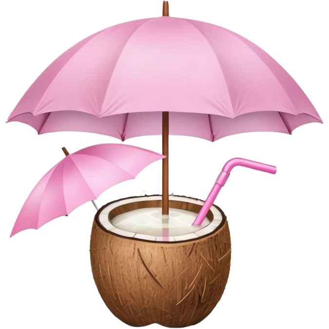 coconut drink with light pink umbrella emoji