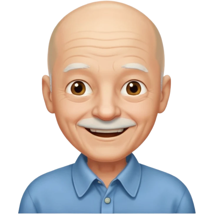 bald elderly with shirt emoji