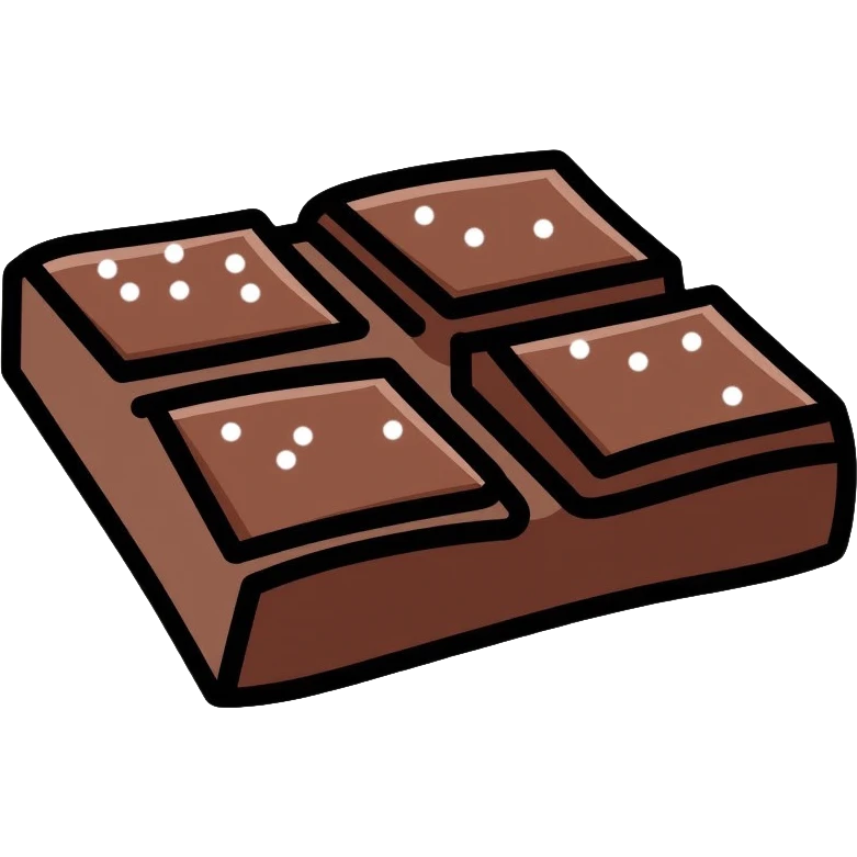 Dark chocolate with sea salt emoji