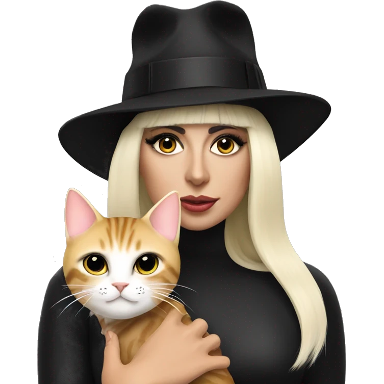 Lady Gaga with cat emoji