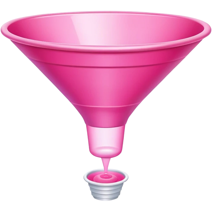 pink marketing funnel with dollars at the buttom emoji