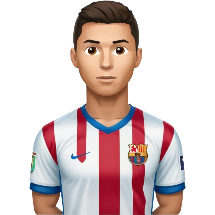 Cristiano Ronaldo with a Messi jersey emoji