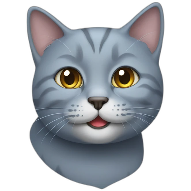 smiling British blue senior Cat emoji