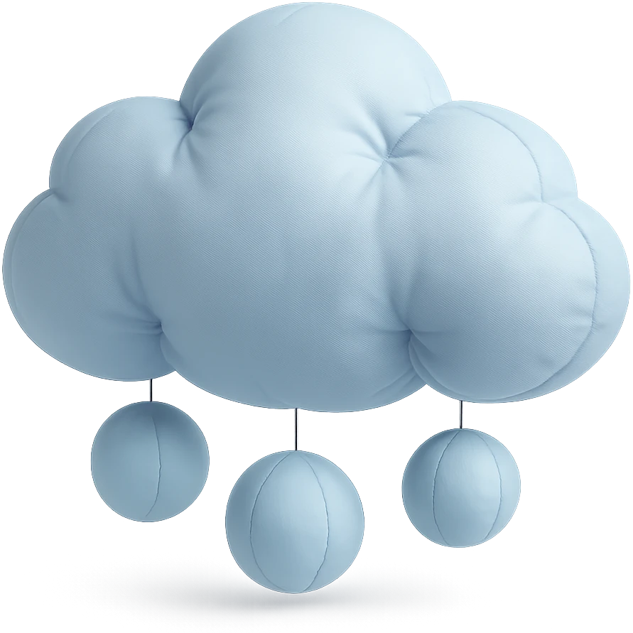 plush cloud with hail, soft edges, icy blue tones, cushion style emoji