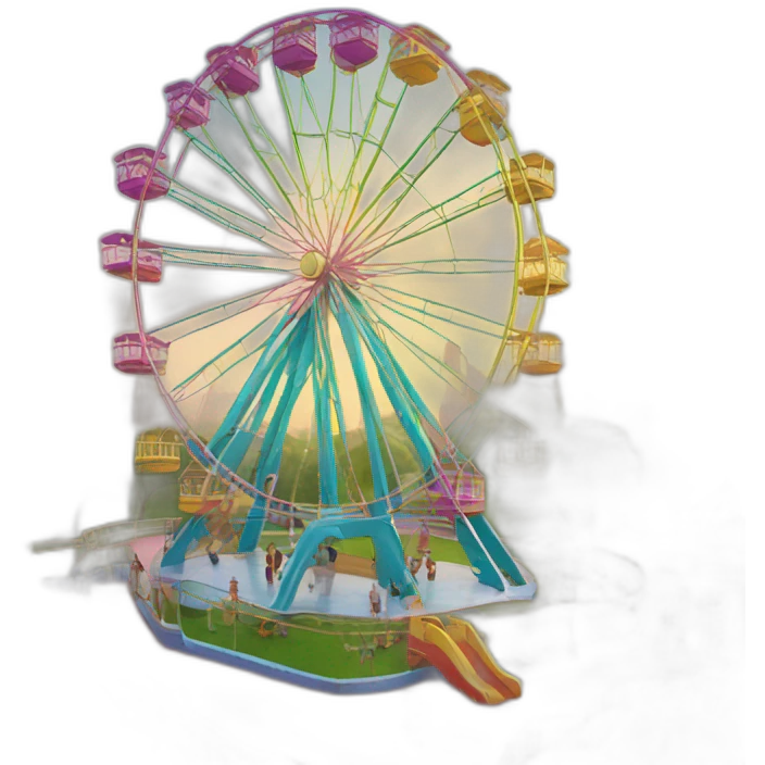 Luxury Ferris wheel with playground in the background emoji
