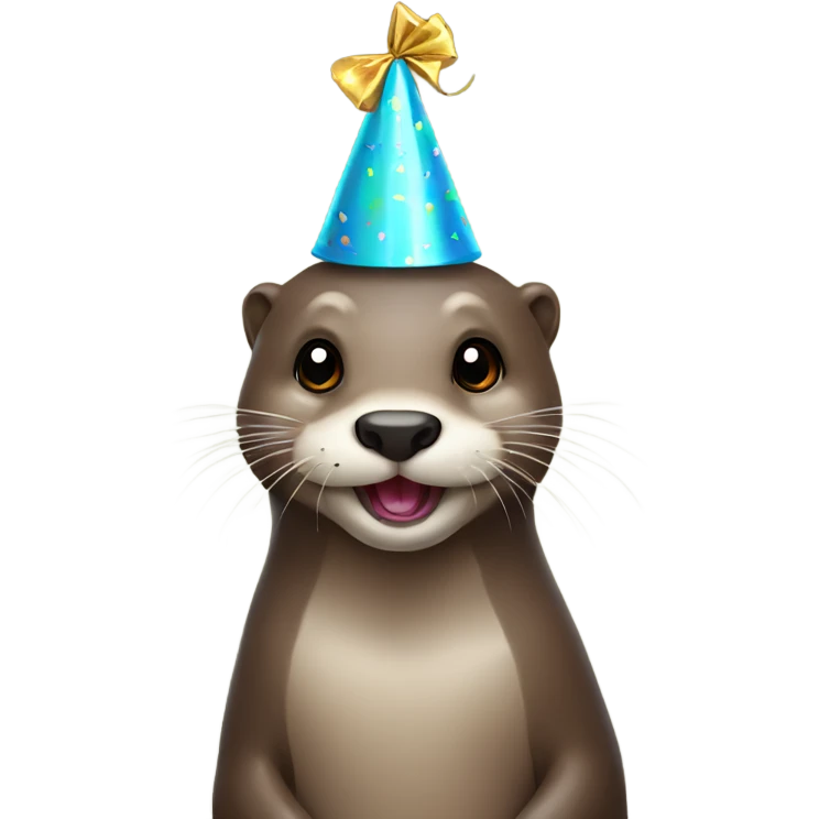 Otter in a party hat emoji