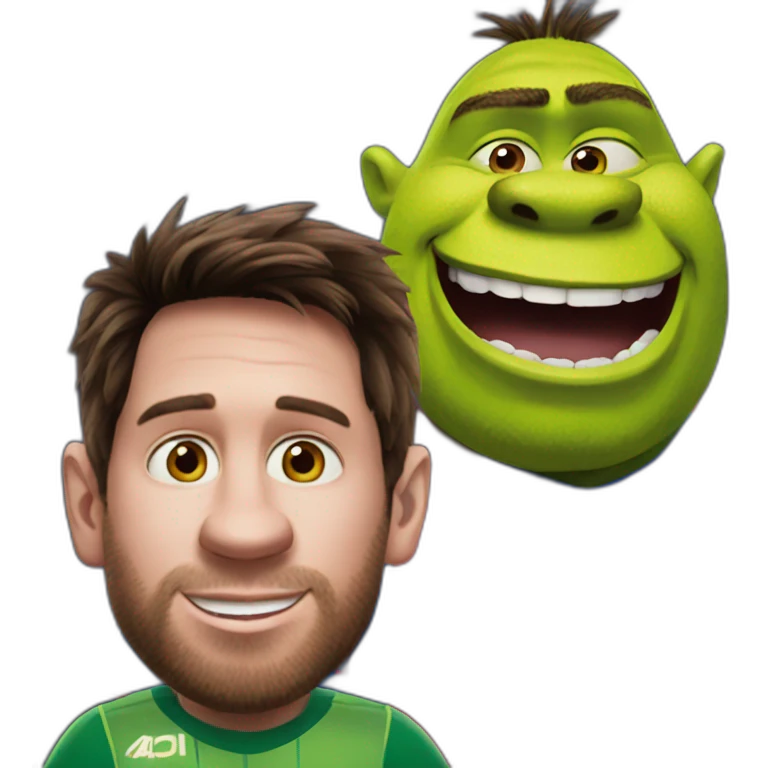 messi and shrek emoji