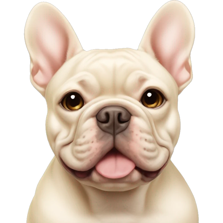 cream frenchie with tan colored american bully  emoji