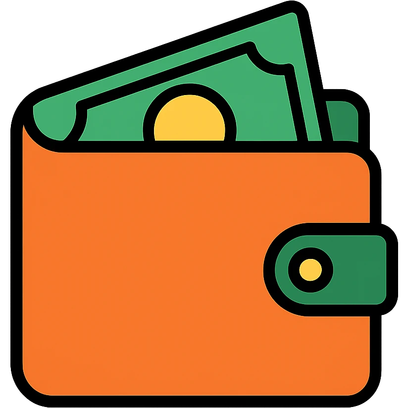 wallet icon, simple and recognizable, modern style emoji