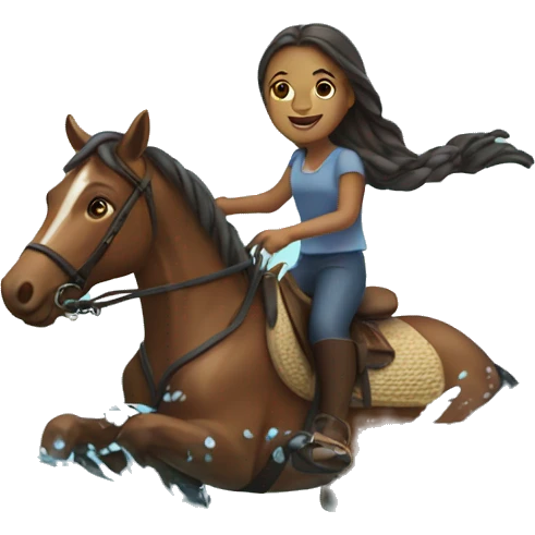 Girl riding horses in water emoji