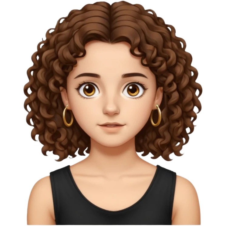 full body, very beautiful italian girl, dark brown eyes, looking like Emma Watson, with curly and big volume very bright brown hair, and a golden piercing ring in nose on left side, pullups

 emoji